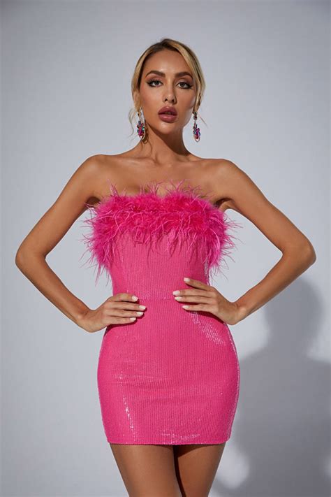 prada pink feather dress|Prada Mini Cotton Dress .